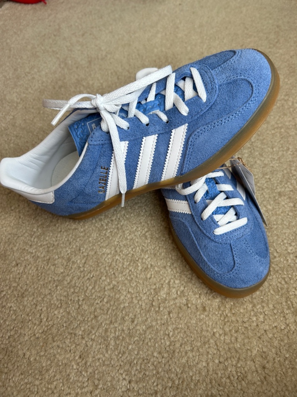 adidas Gazelle Suede Sneakers - Light Blue & White